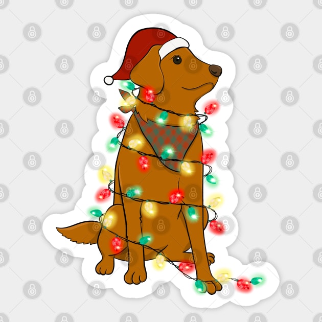 Dog Christmas Lights Graphic Sticker by The WYLD Tribe